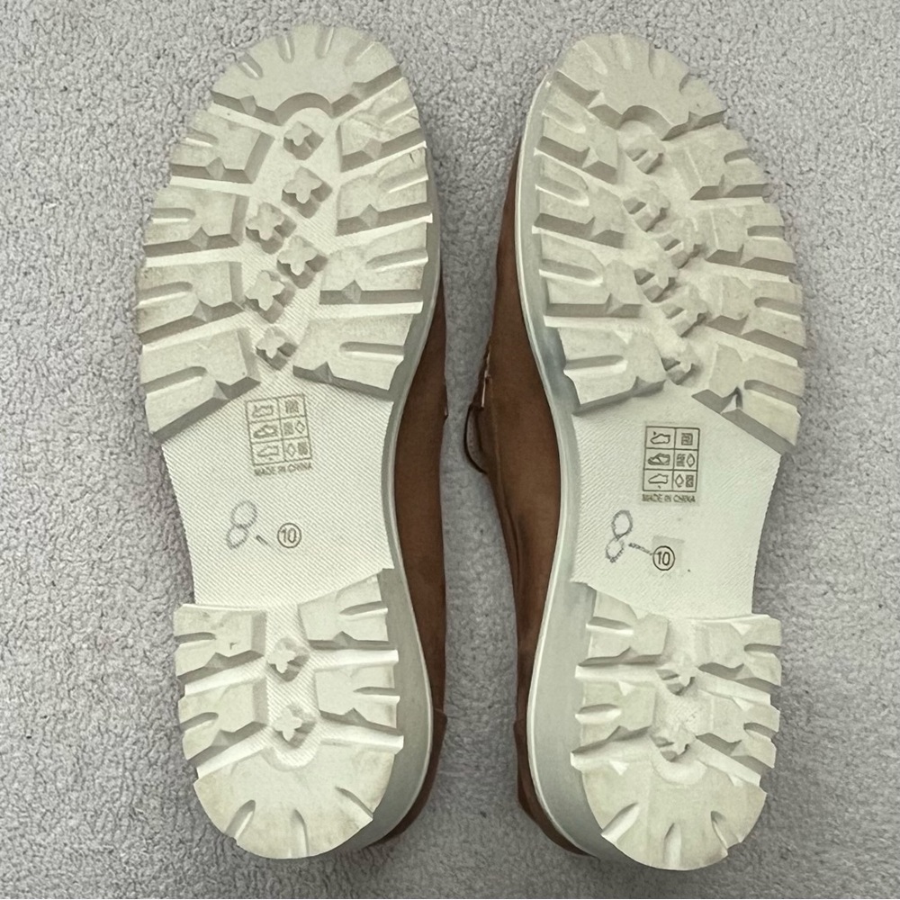 Journee Collection Tan Loafers with White Lug Sole - Picture 6 of 8